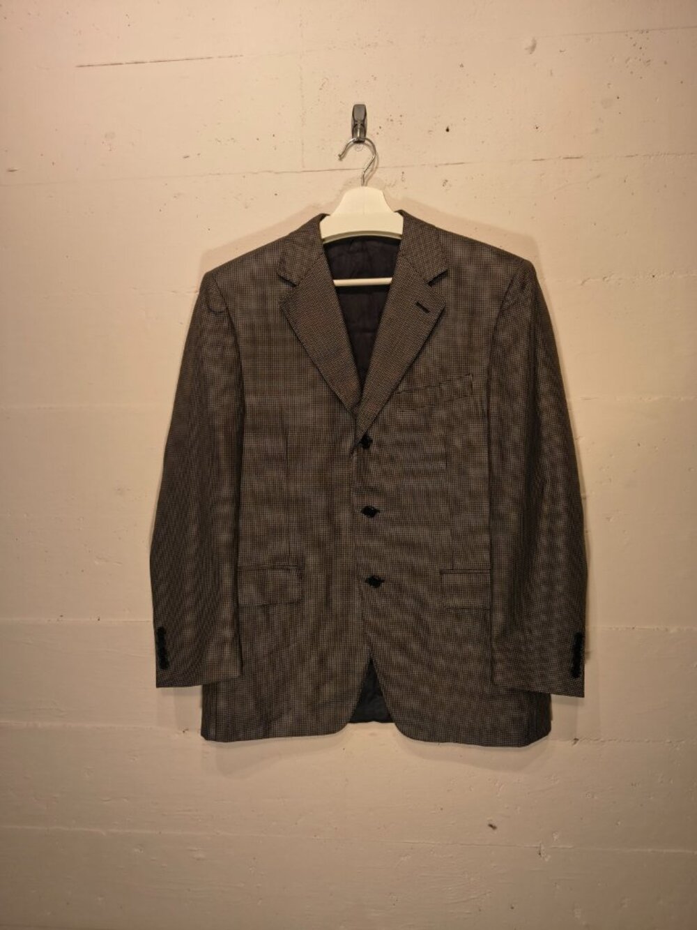 Canali Made in Italy Silk Wool Blazer Harry Rosen Size 48 Houndstooth
